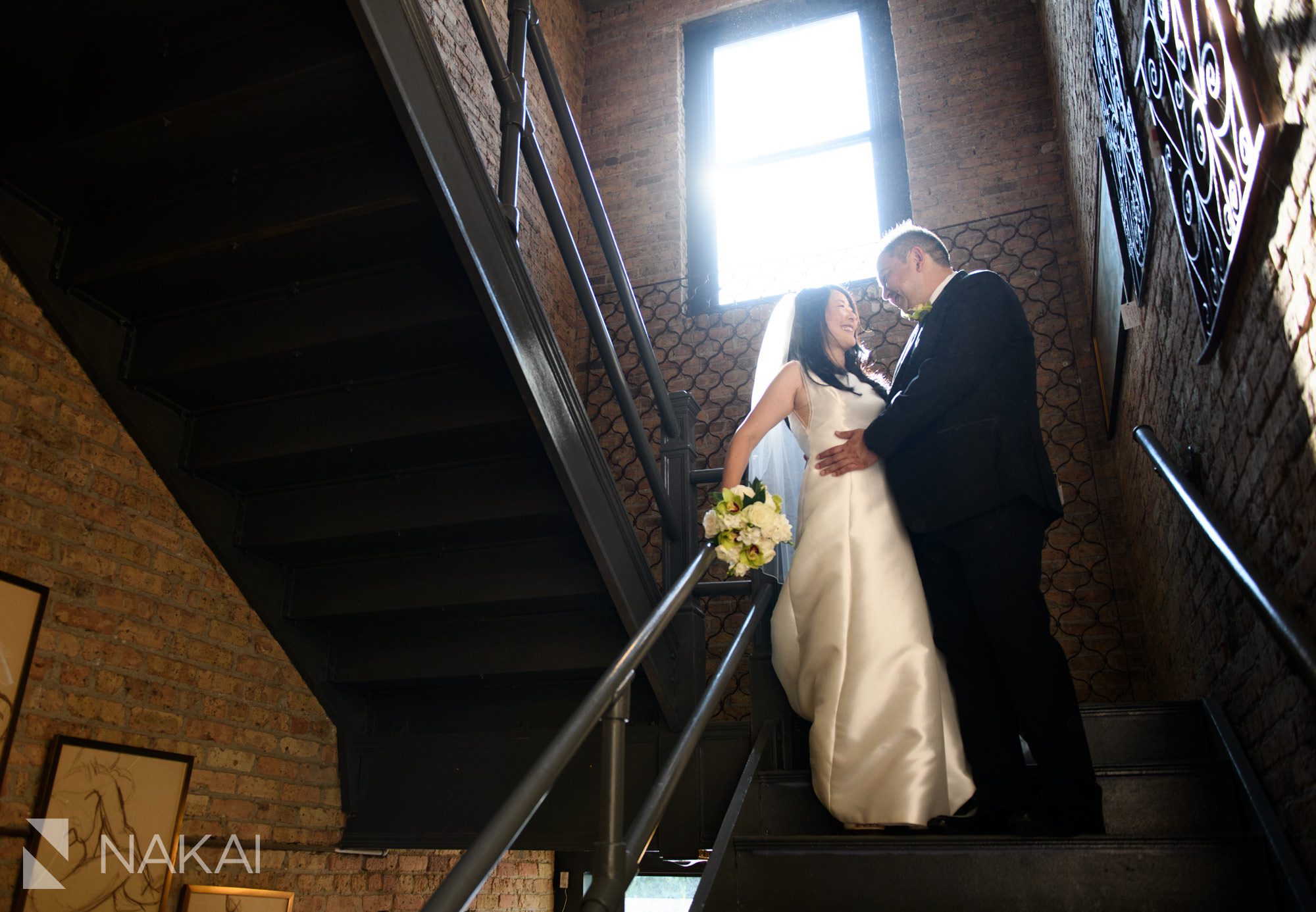 artifact events Chicago wedding picture bride groom warehouse