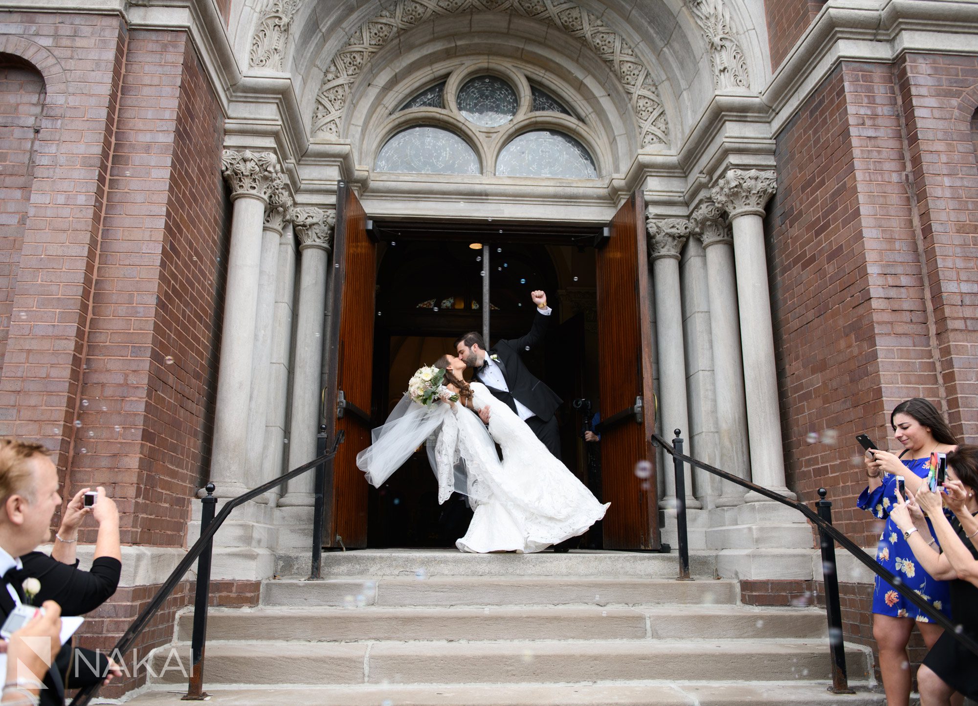 Chicago catholic wedding photographer exit