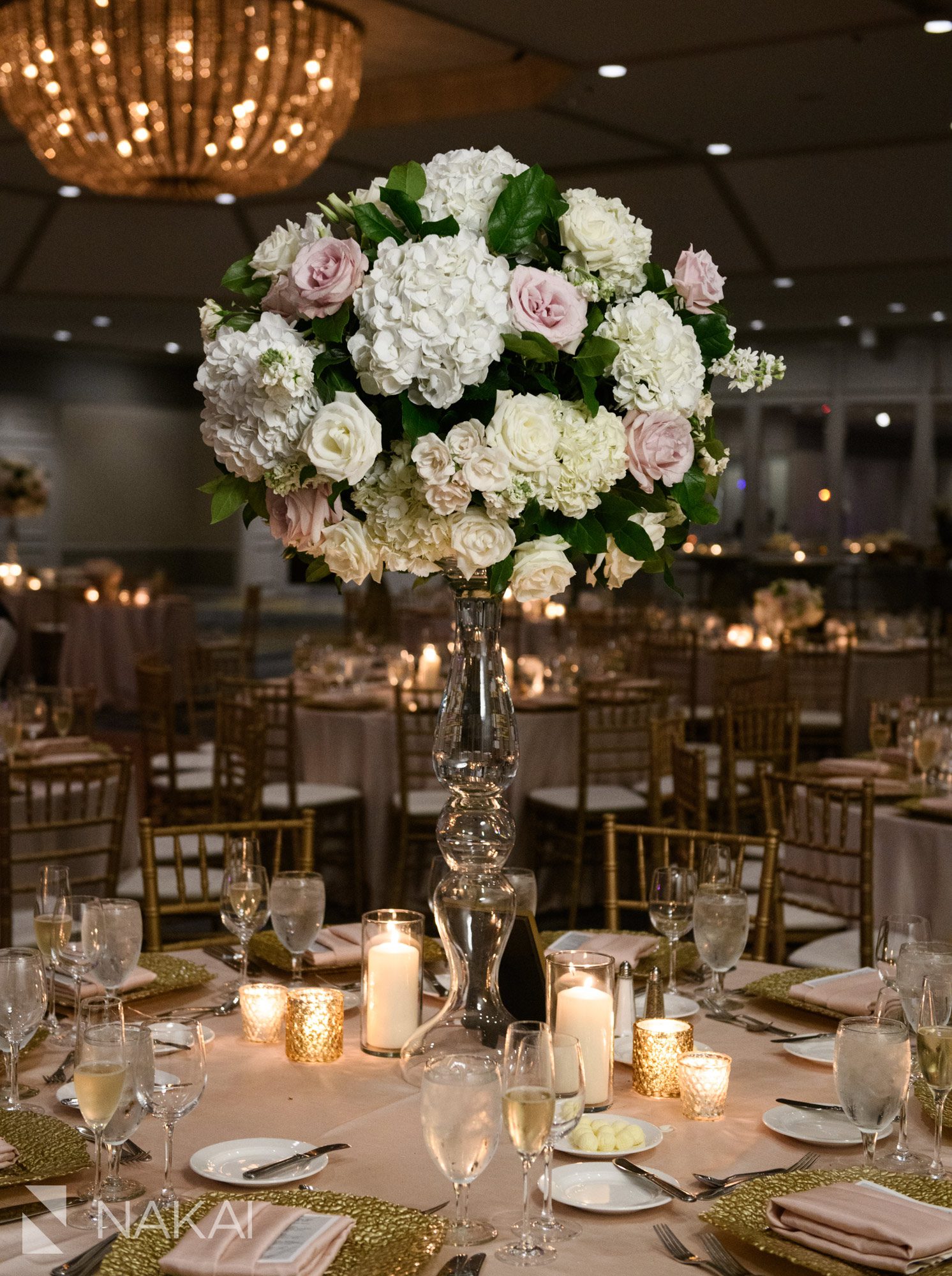 fairmont chicago wedding reception decoration flowers centerpieces
