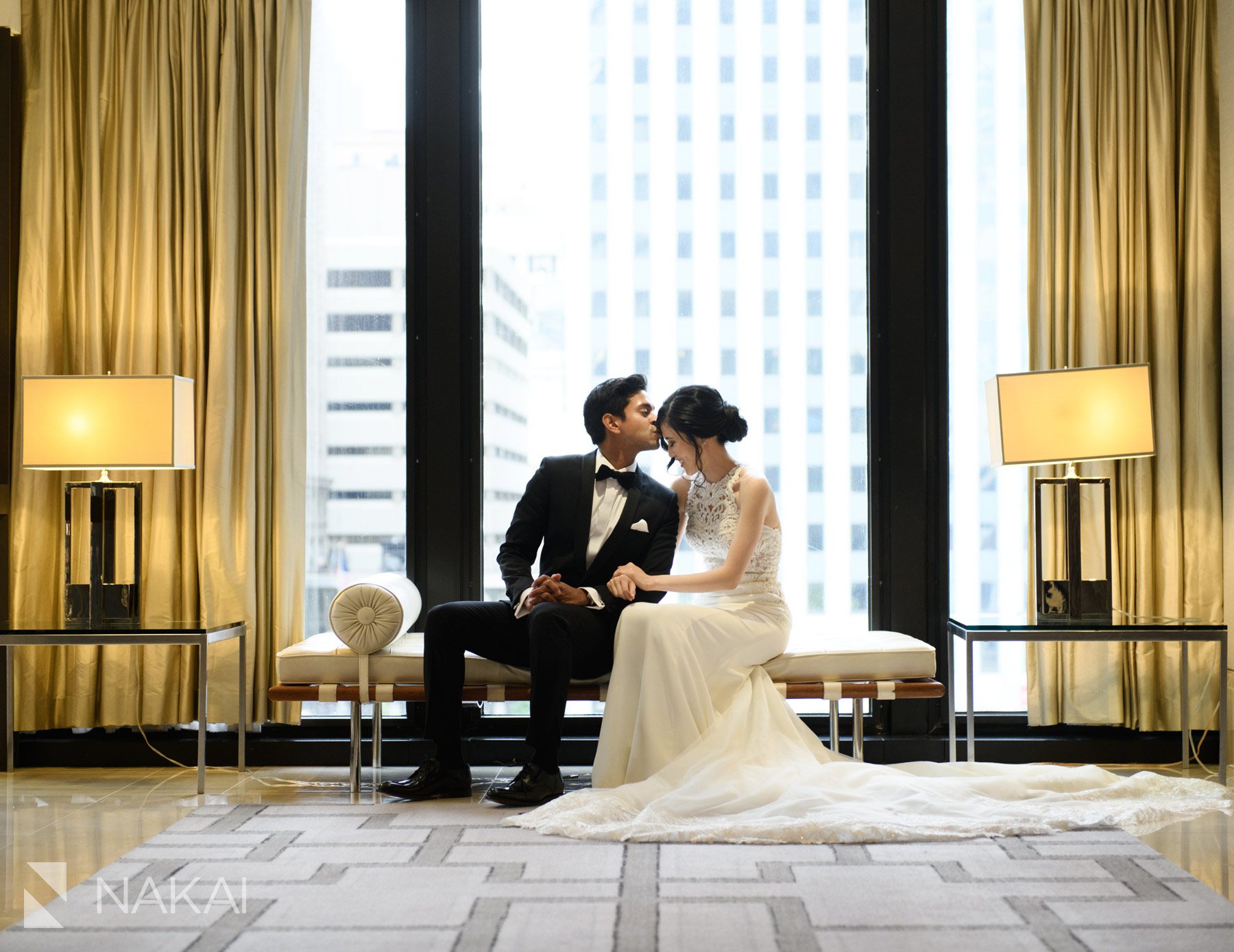 chicago luxury Langham wedding photography bride groom