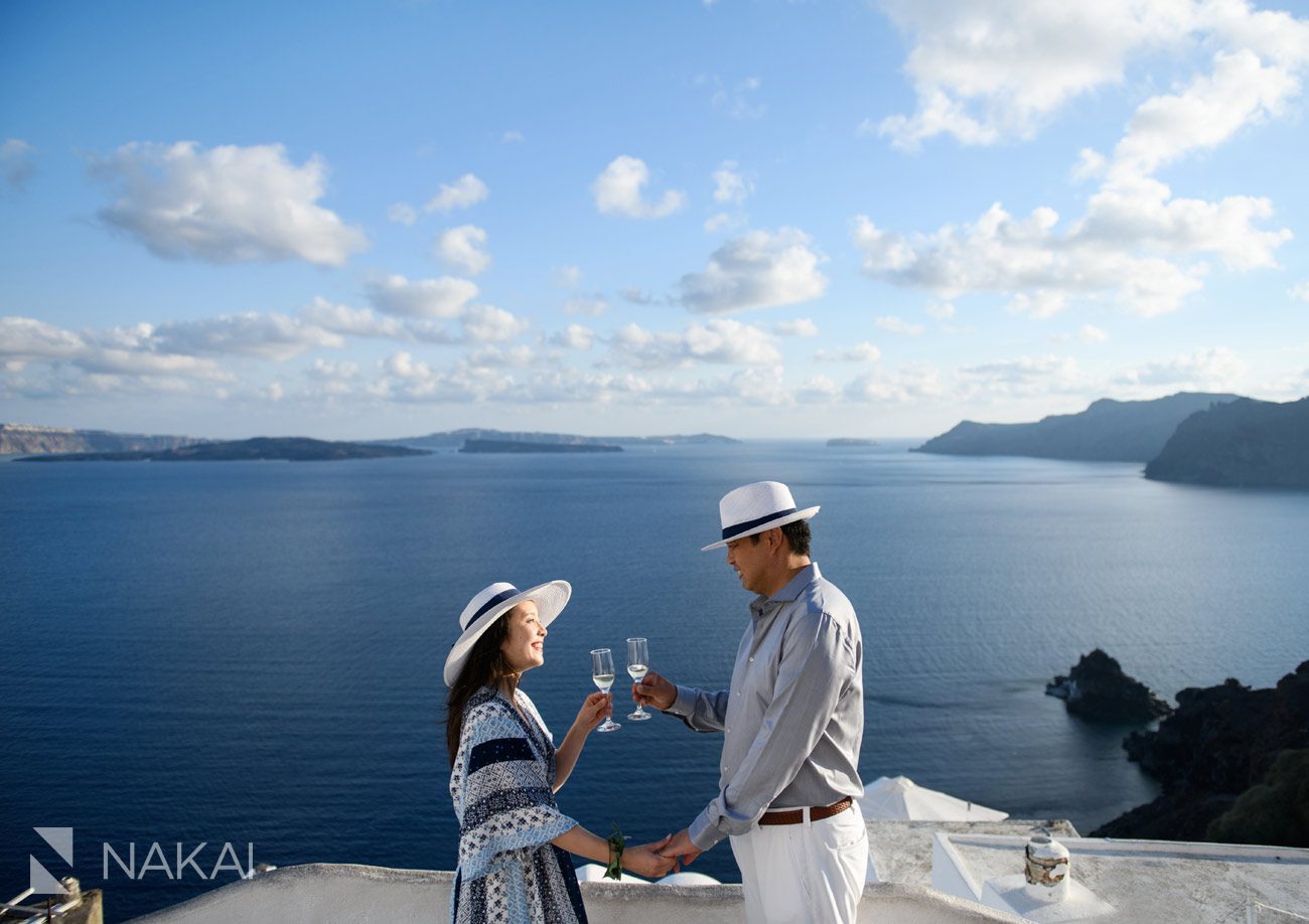 Santorini Greece wedding photos engagement Japanese couple