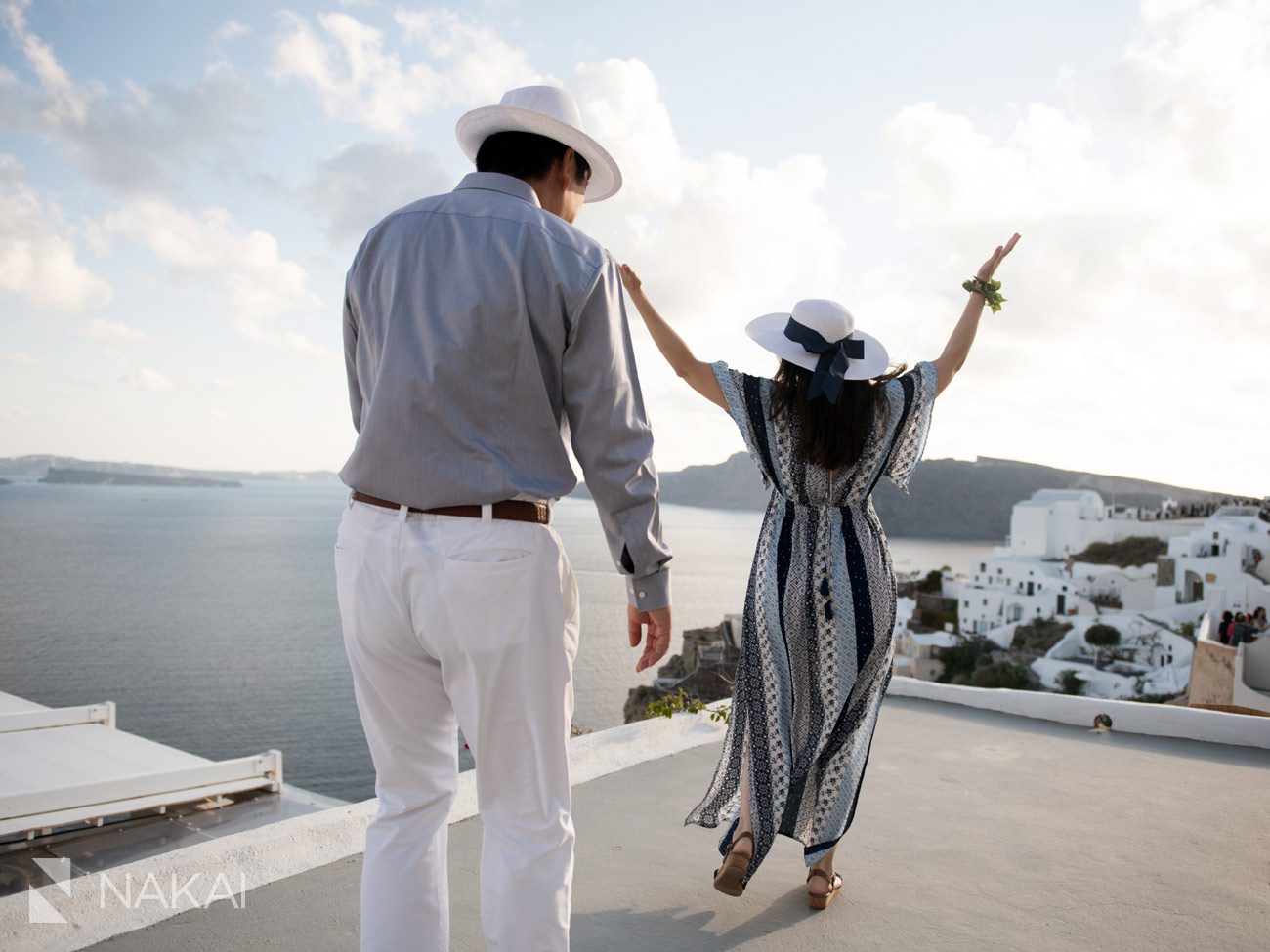 Santorini Greece wedding photos engagement Japanese couple