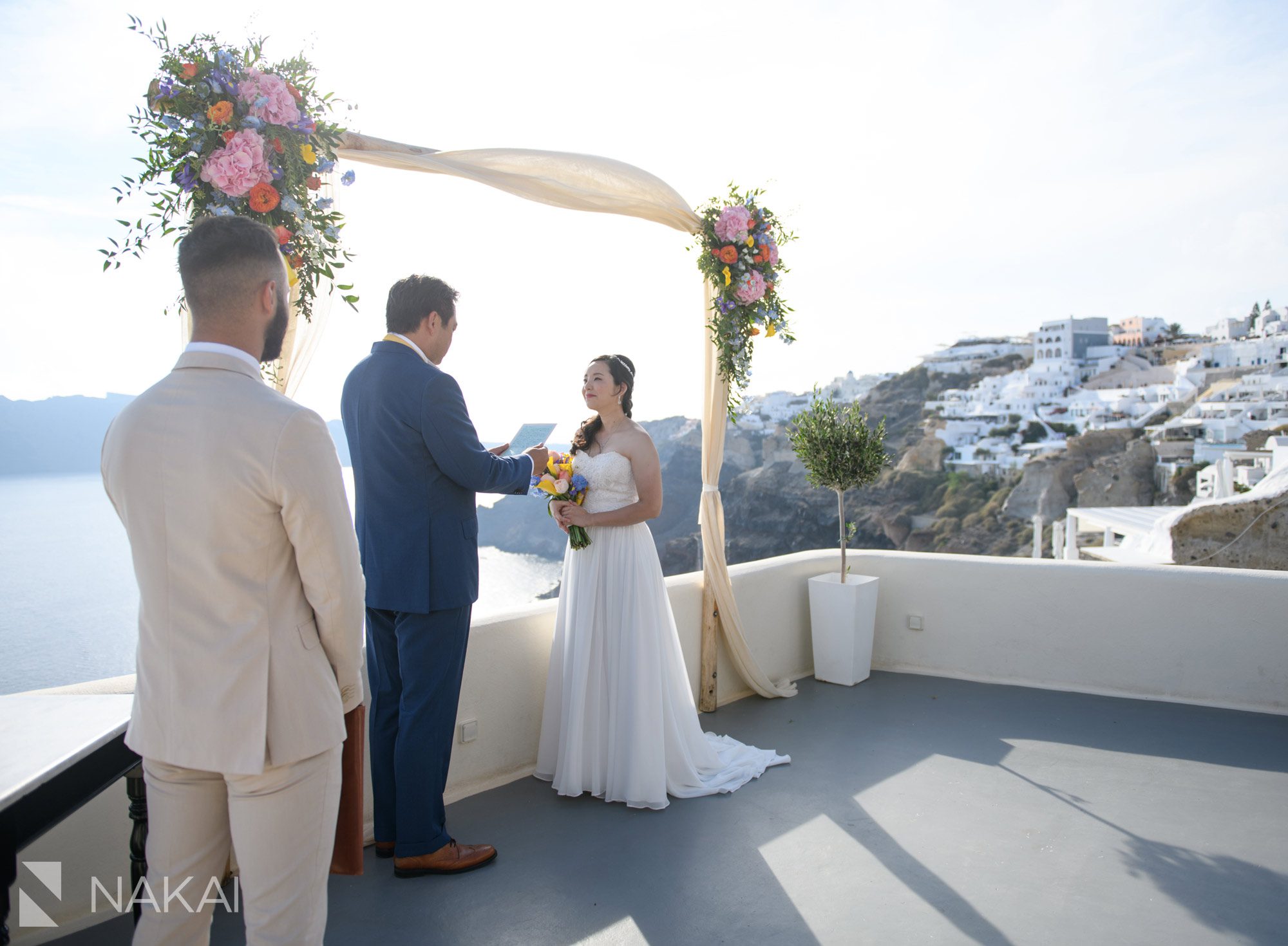 destination wedding photos in Oia Santorini Greece wedding photographer bride groom