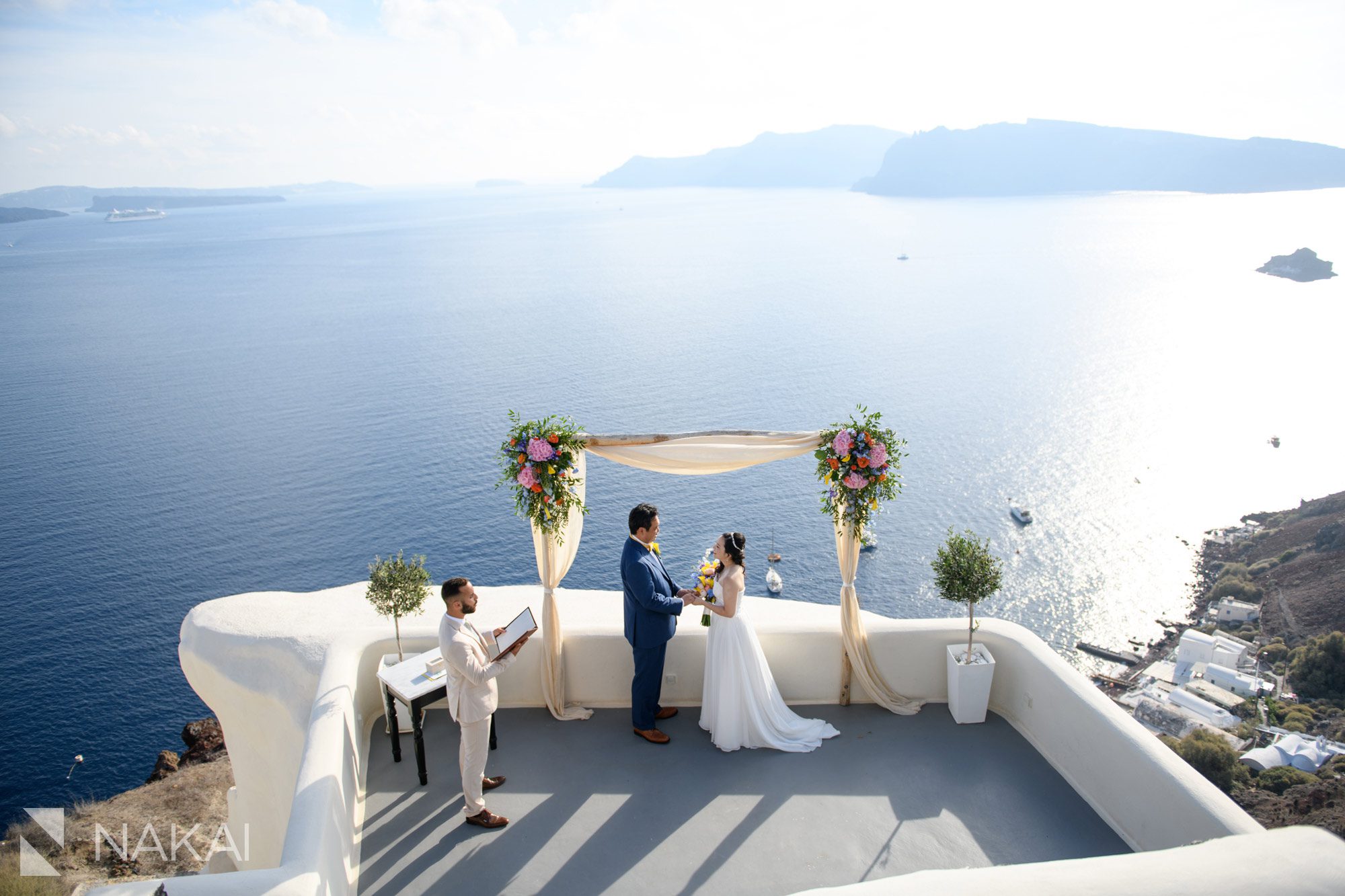 destination wedding photos in Oia Santorini Greece wedding pictures bride groom