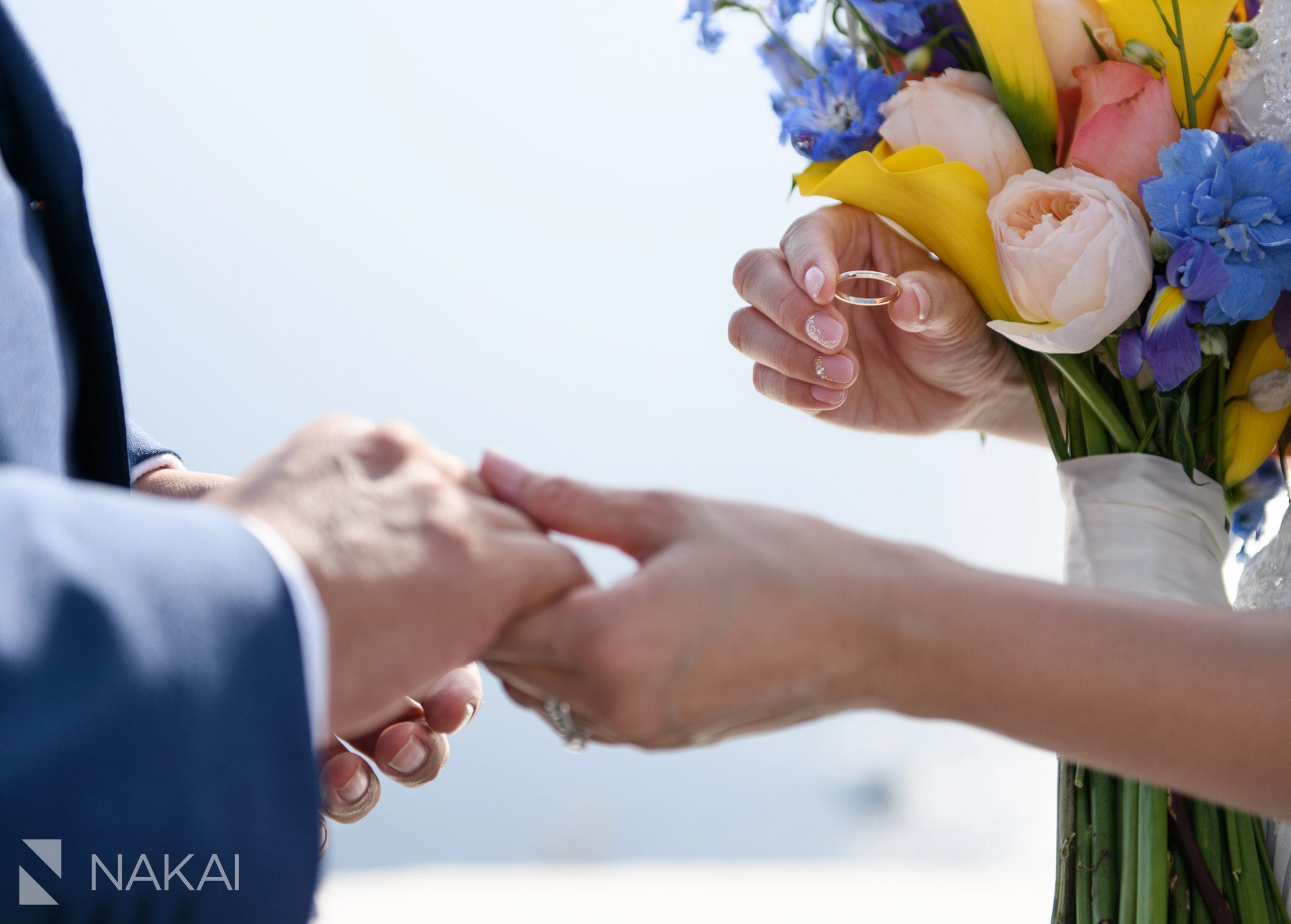 Santorini wedding pictures oia Greece rings