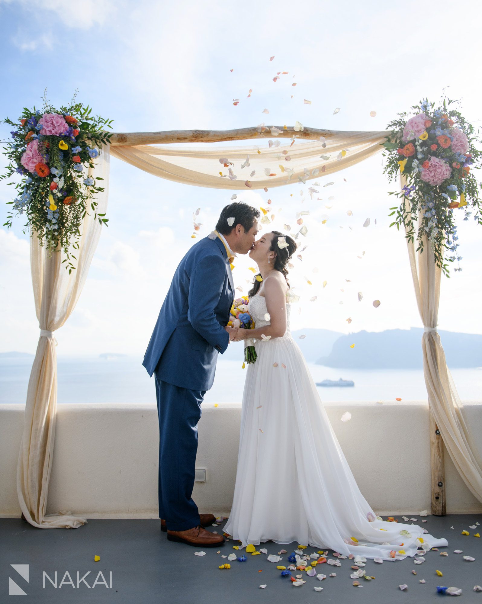 destination wedding pictures canaves suites Oia Santorini Greece ceremony