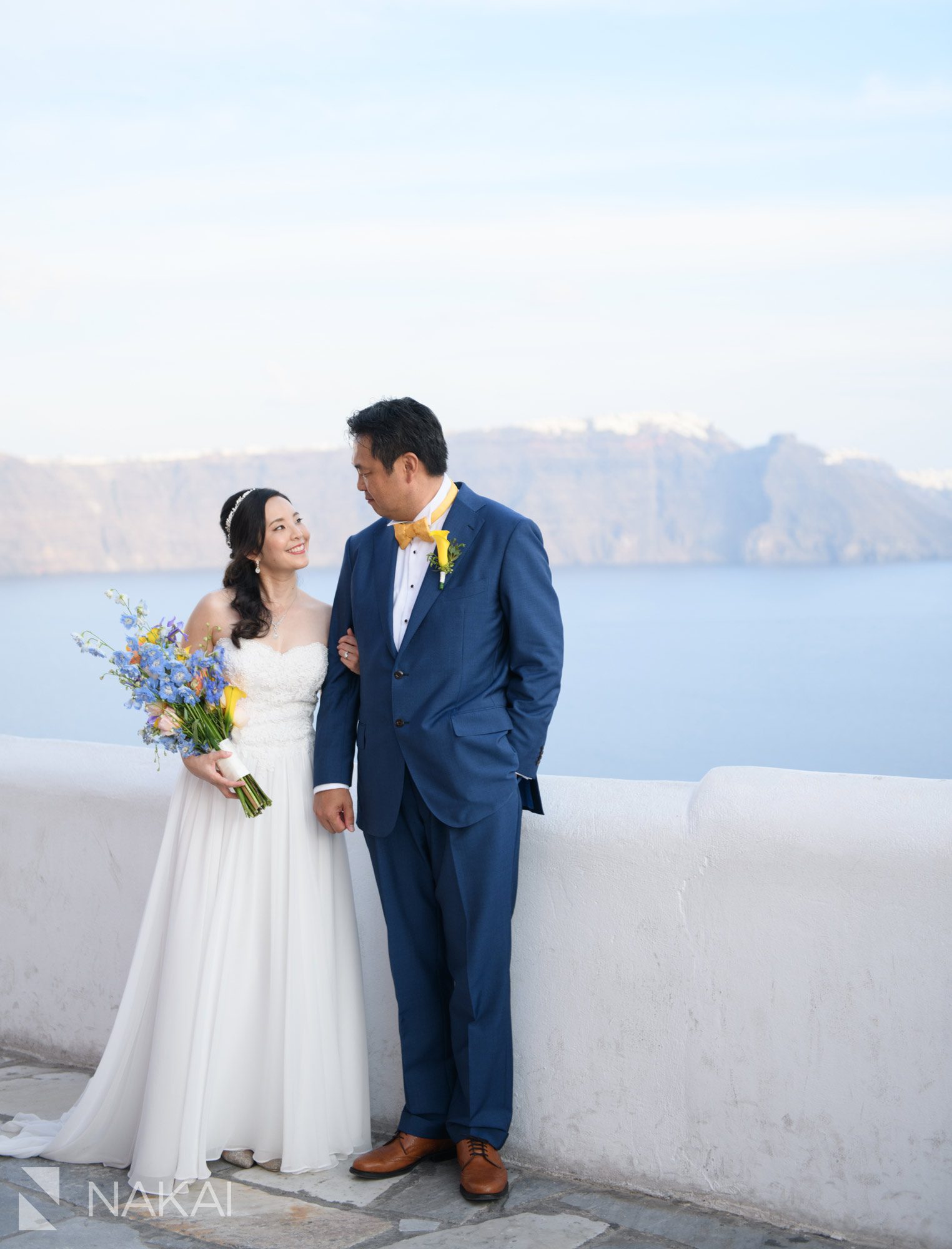 Santorini destination wedding pictures oia Greece bride groom