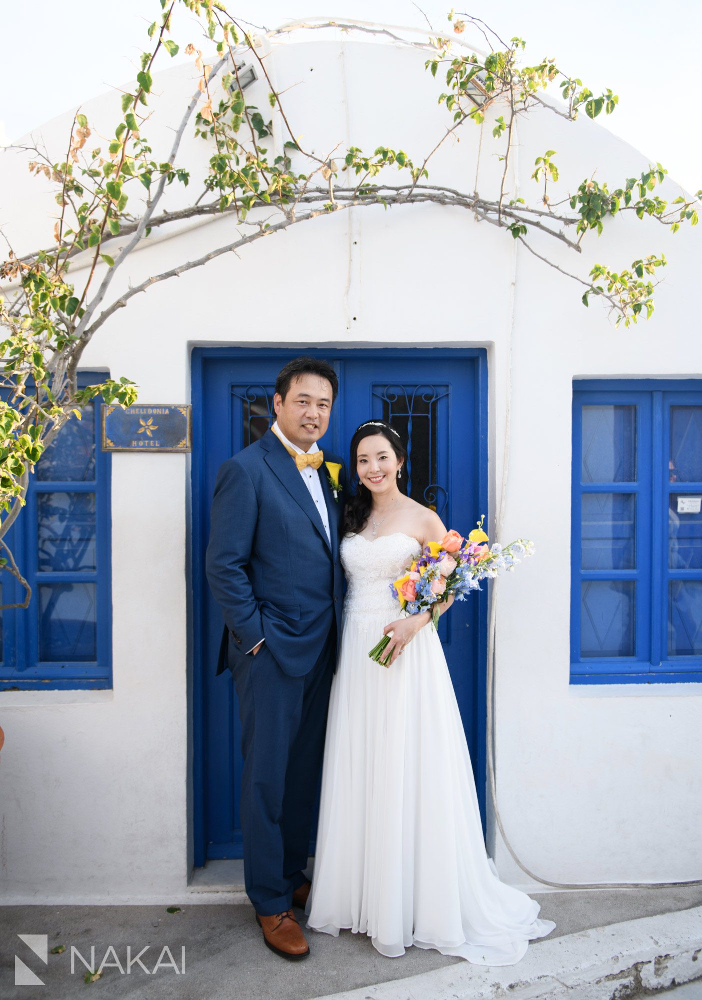 Santorini destination wedding pictures oia Greece bride groom