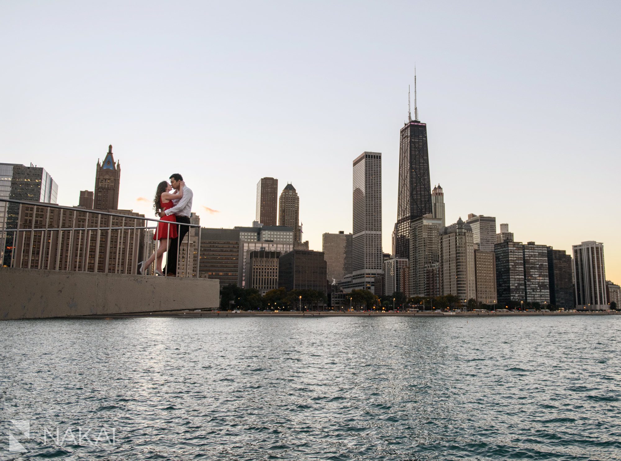 Chicago olive park engagement session photos skyline