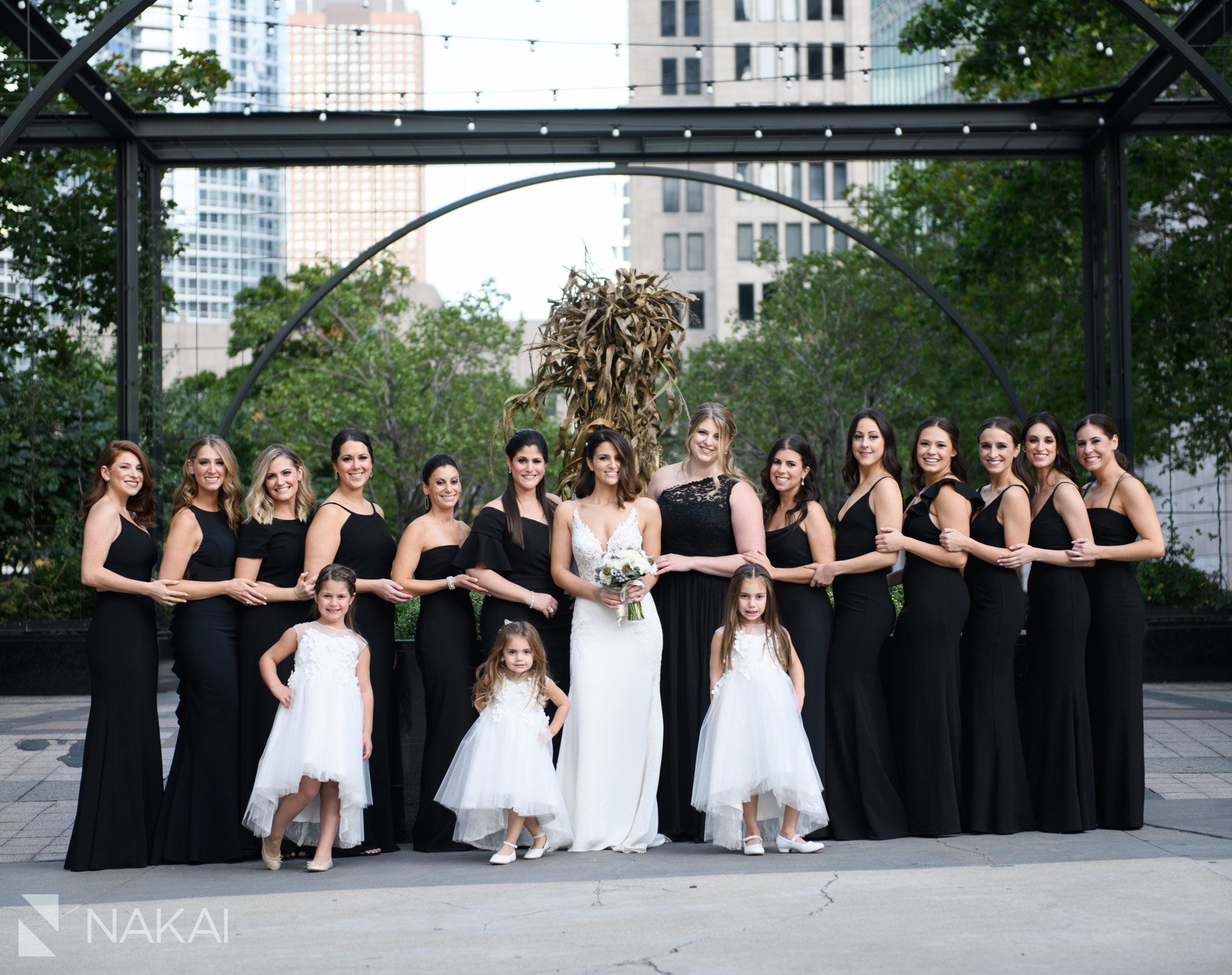 chicago wedding pictures magnificent mile bridal party
