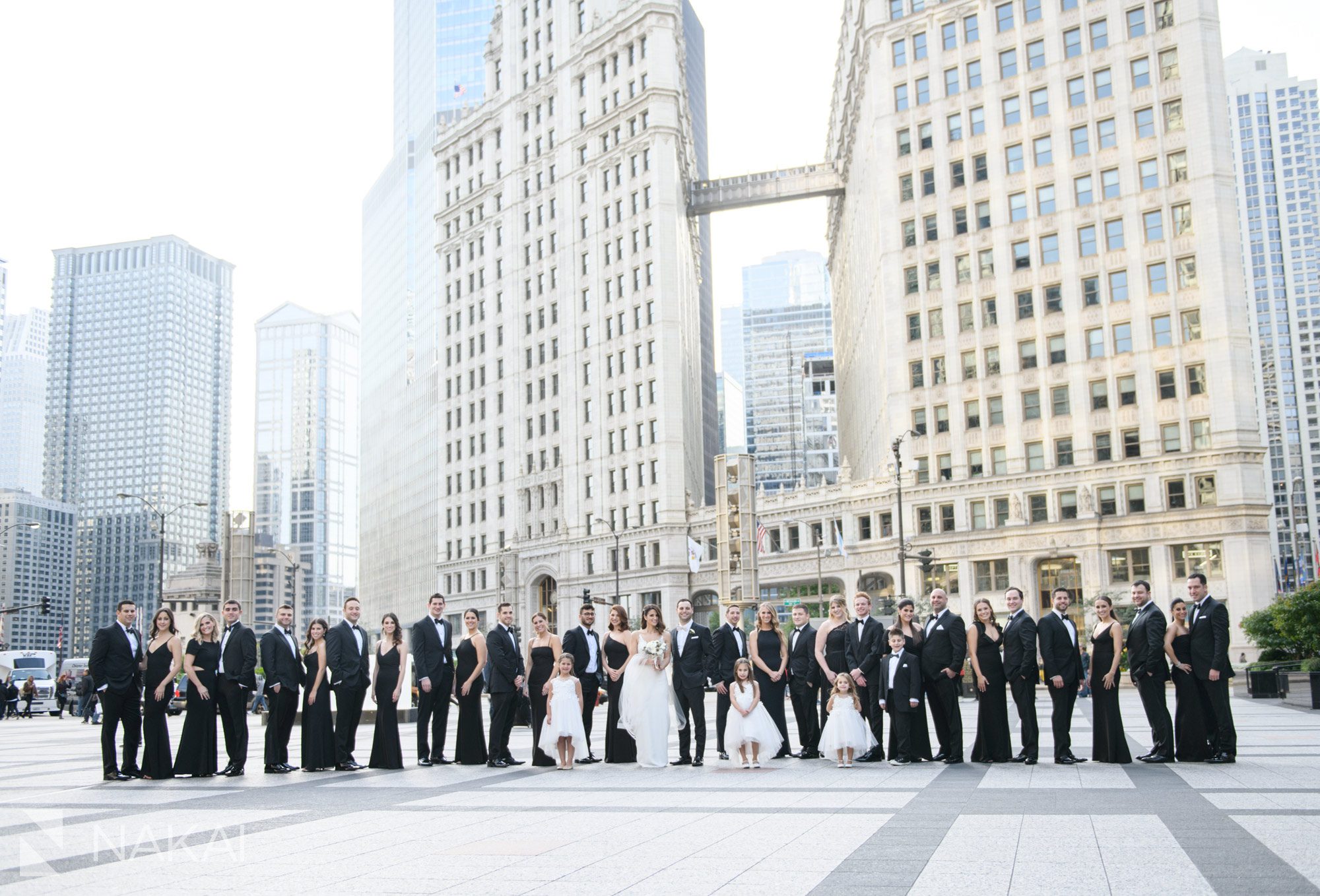chicago wedding pictures magnificent mile bridal party