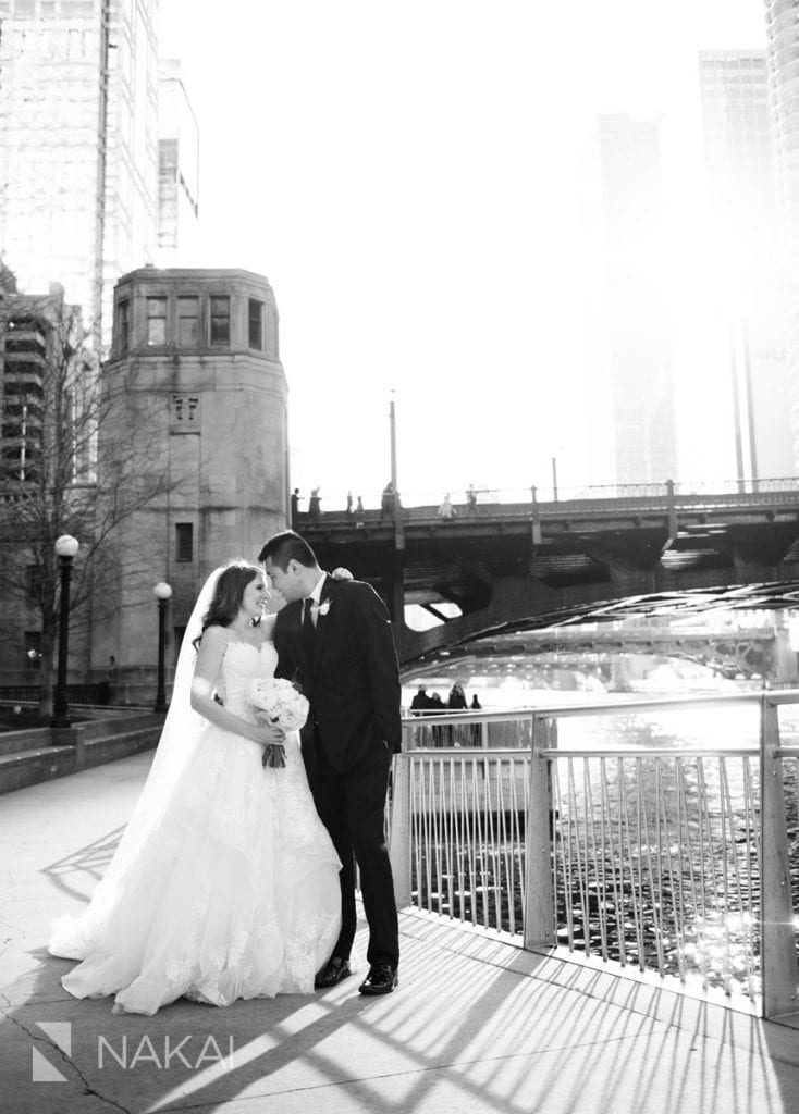 best Chicago riverwalk wedding photos bride groom