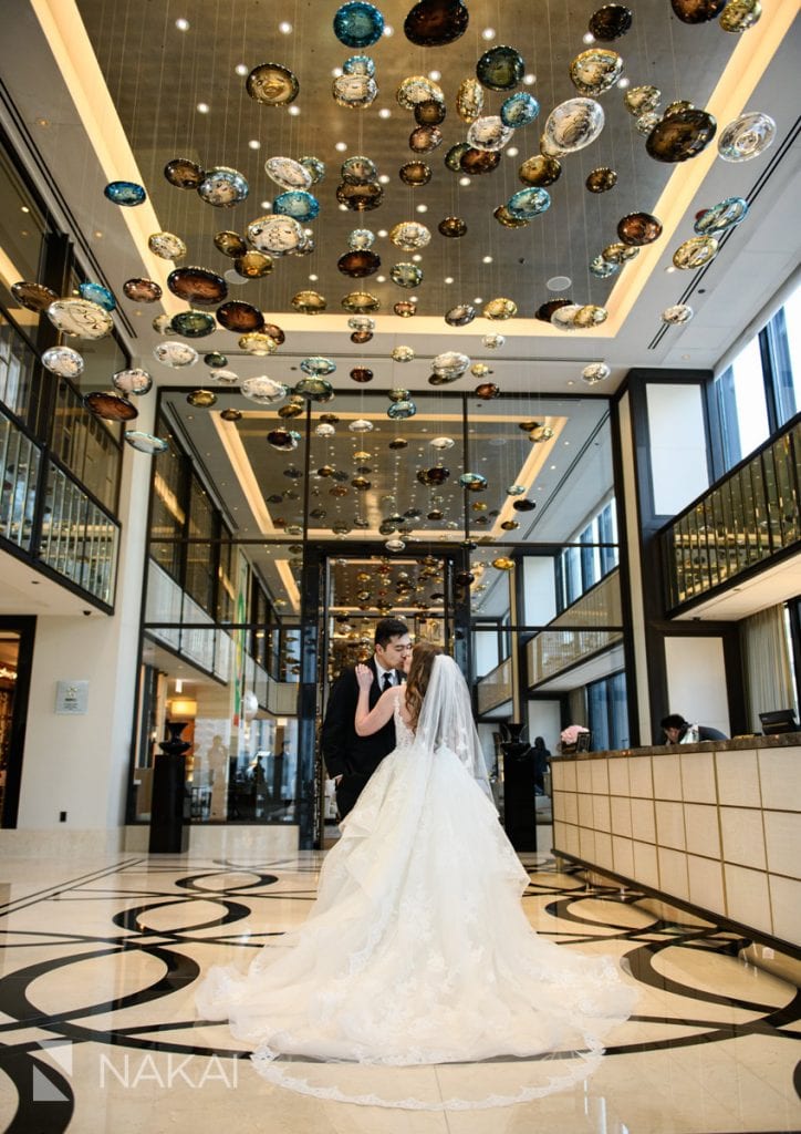 best langham Chicago luxury wedding photos bride groom
