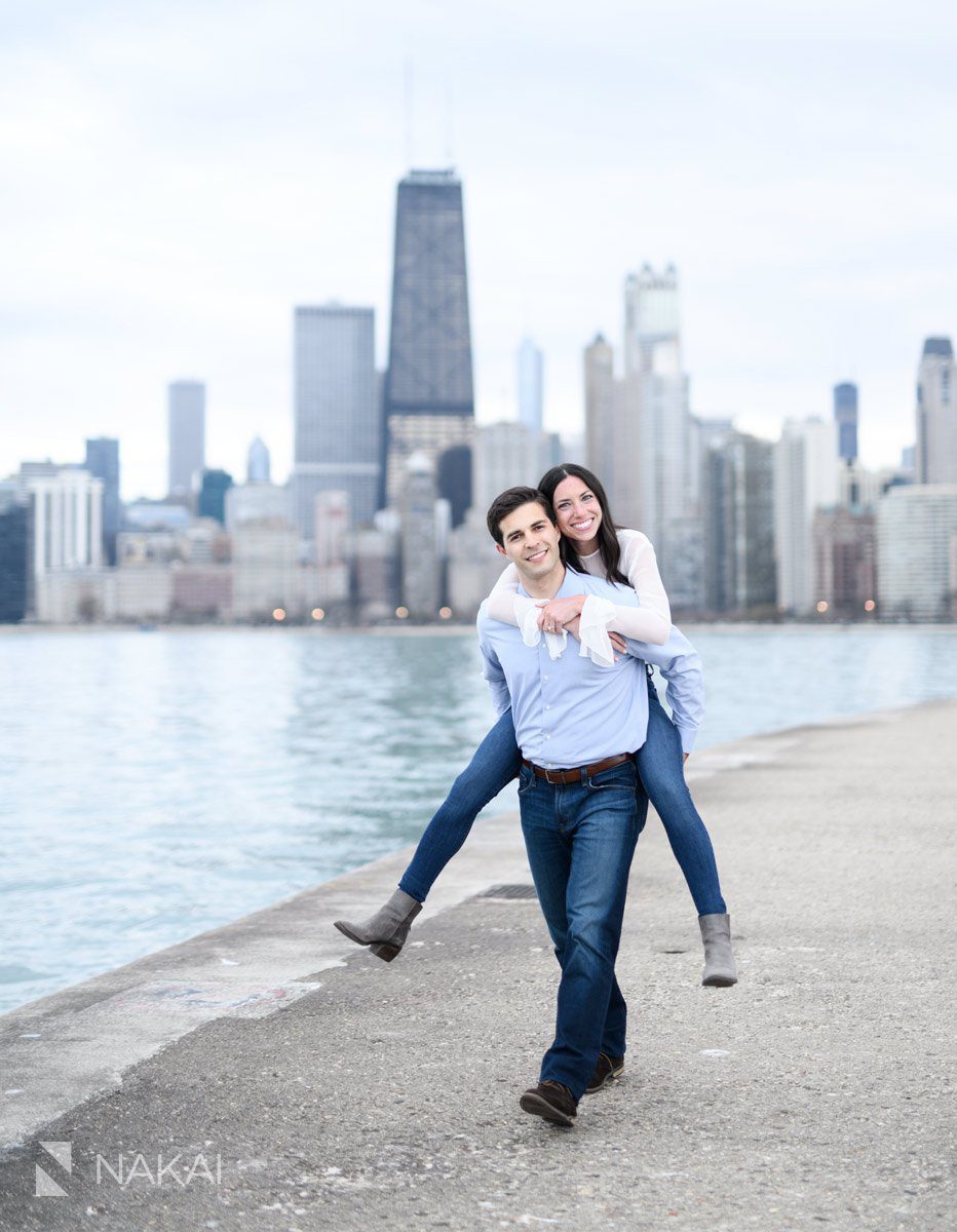 north ave beach Chicago engagement photo couple