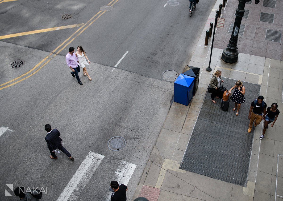 chicago theatre sign state street engagement photo best spot