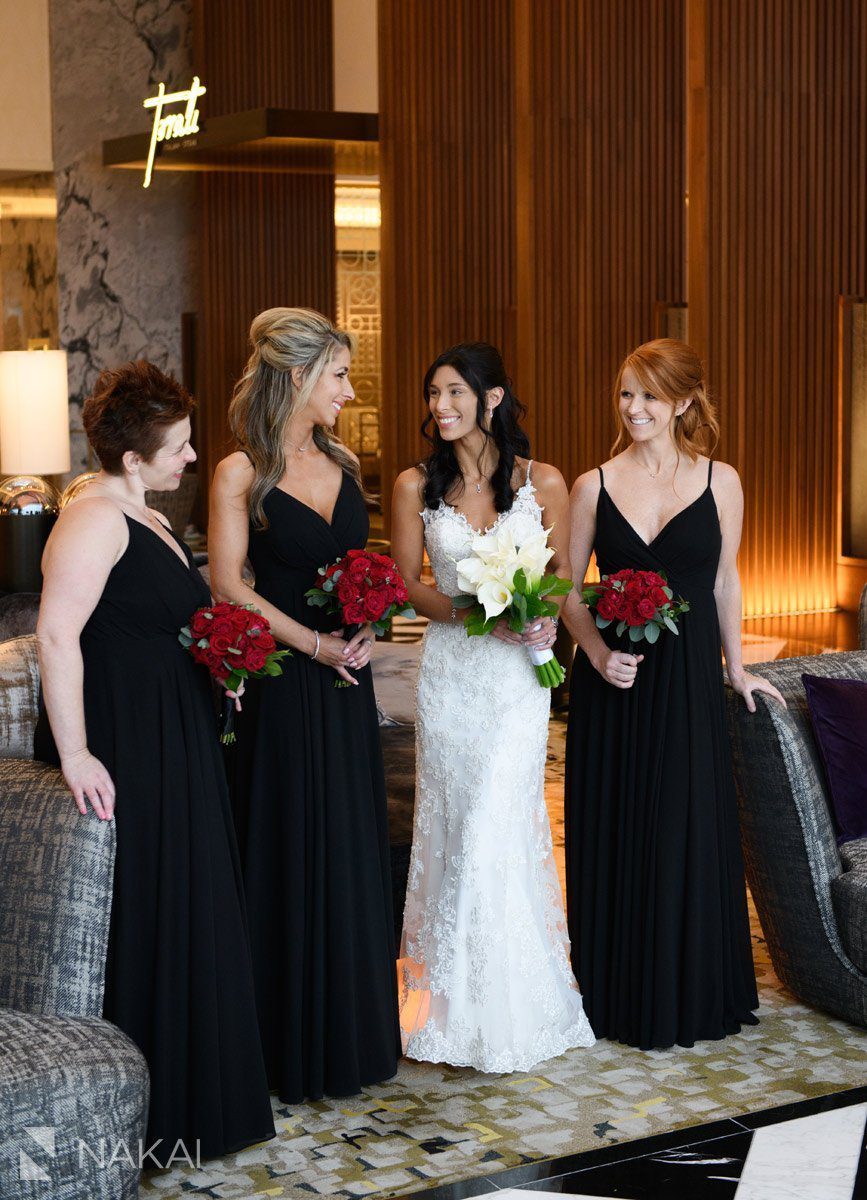 ritz Carlton Chicago wedding photo bridesmaids