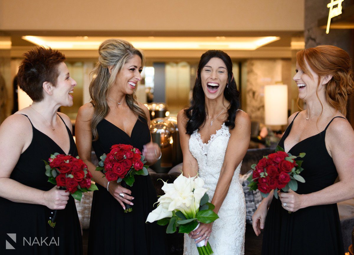 ritz Carlton Chicago wedding photo bridesmaids