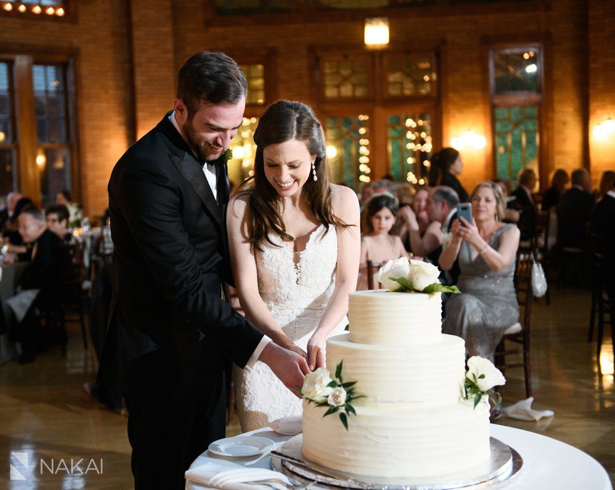 cafe Brauer wedding photos reception cake cutting