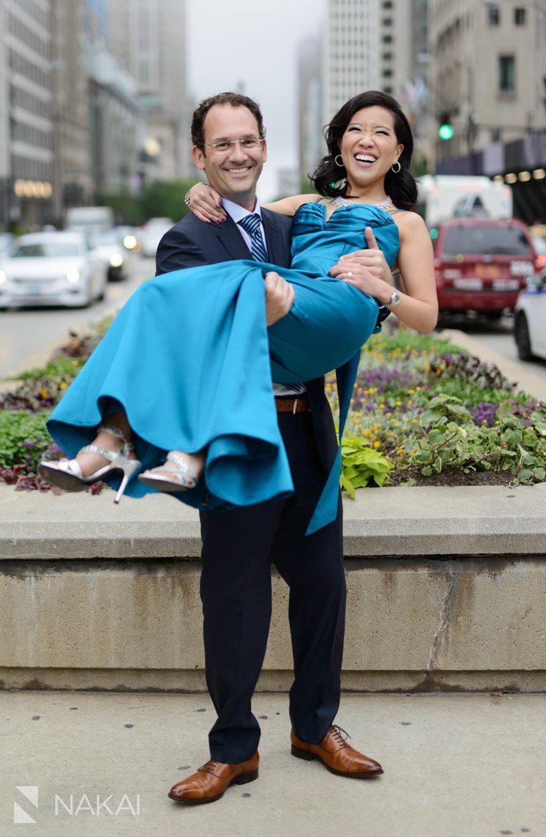 chicago engagement photo on Michigan avenue 