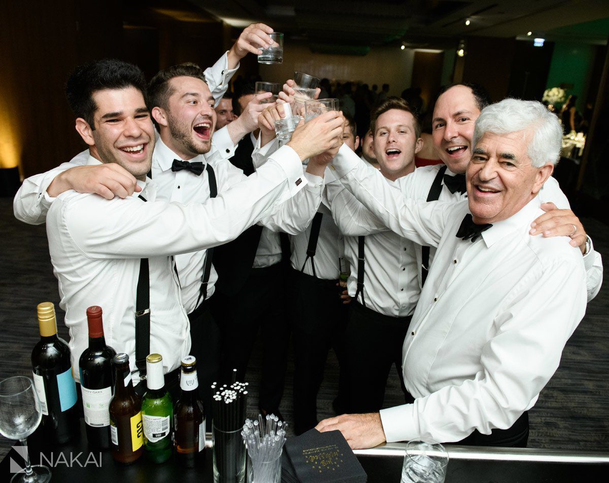 ritz carlton chicago wedding photo reception drinking shots