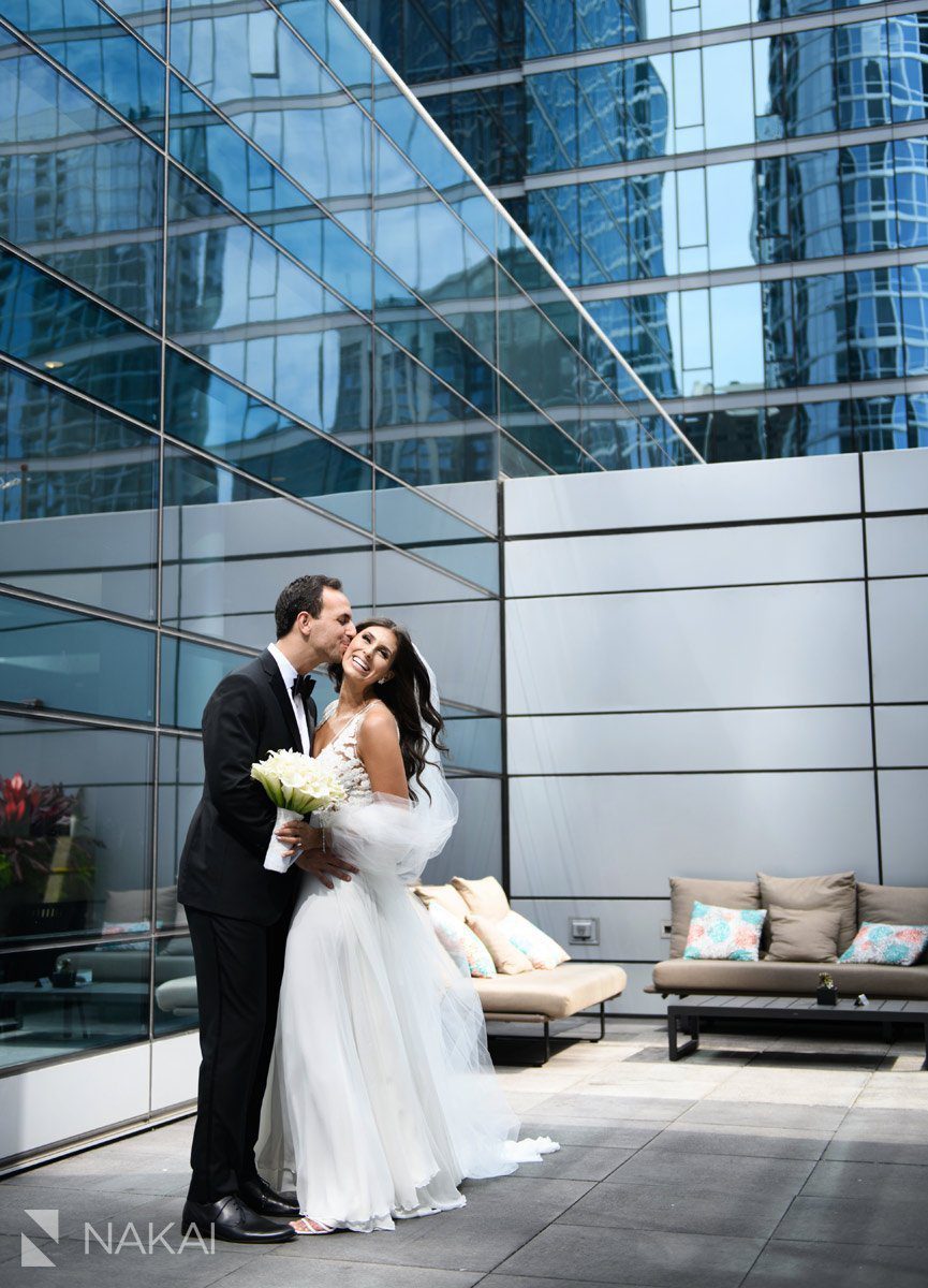 best chicago wedding photographer loews hotel rooftop bride groom
