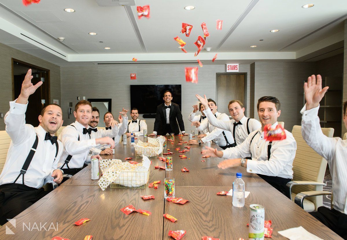 best loews chicago wedding photographer groom getting ready