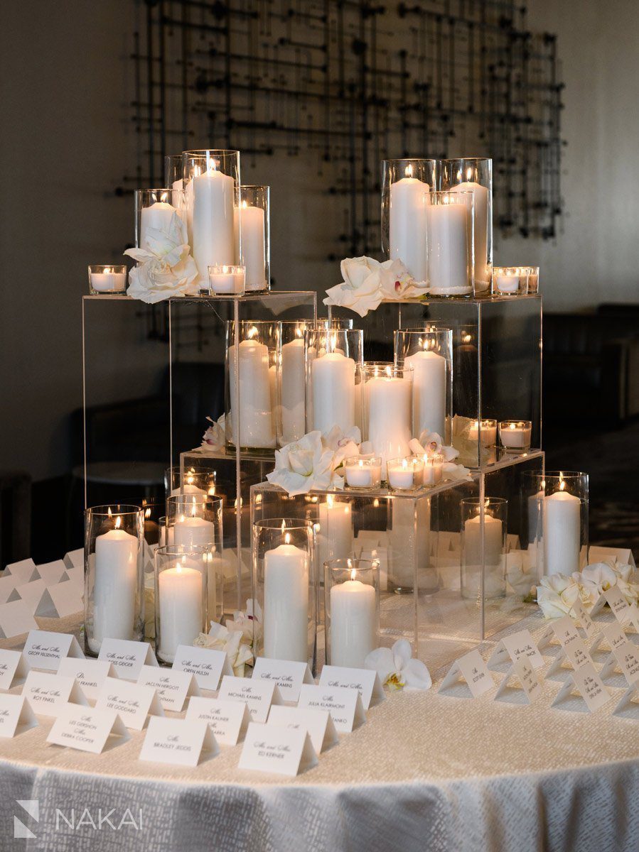 loews chicago wedding photographer escort card table