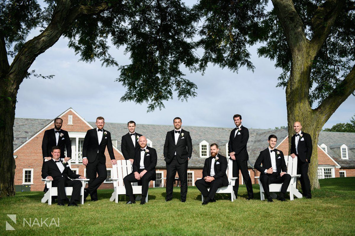 knollwood club Lake Forest wedding photographer groomsmen