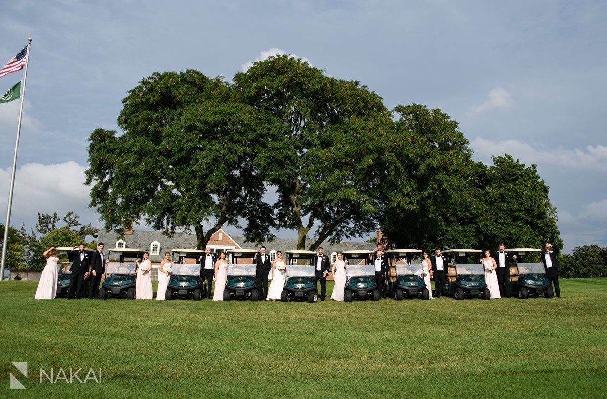 the knollwood club lake forest wedding photographer golf car