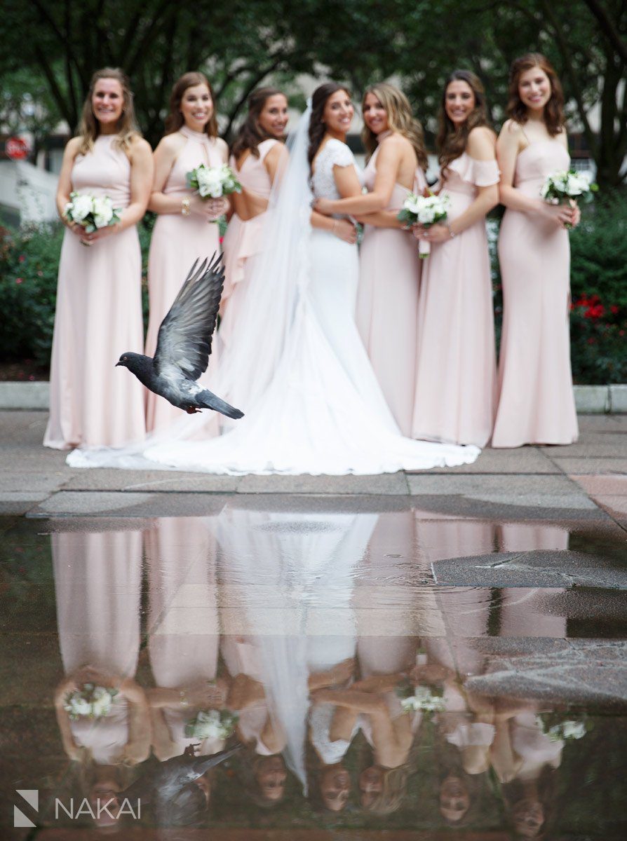 chicago downtown wedding pictures bridesmaids