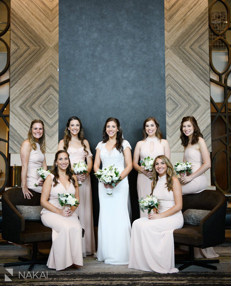 chicago loews downtown wedding photographer bridal party