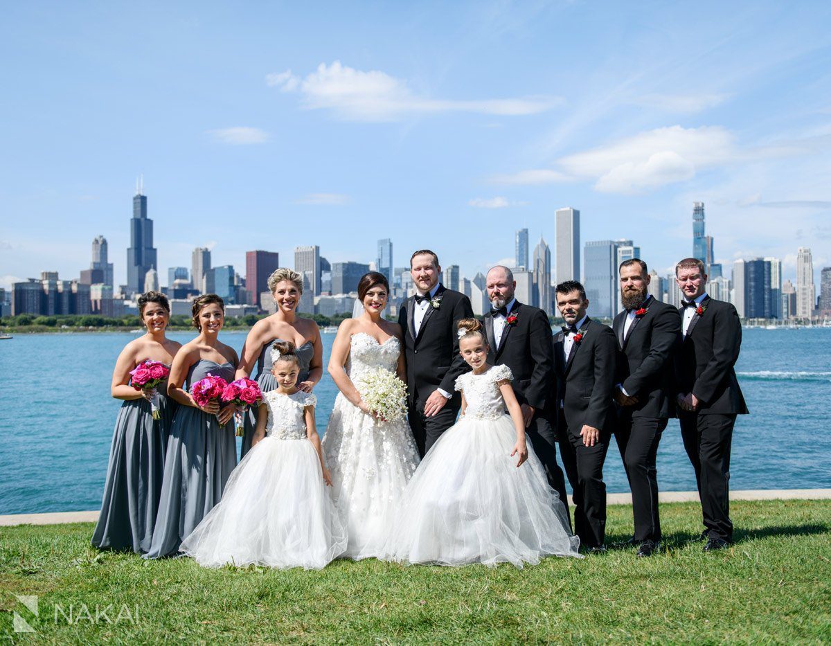 adler planetarium wedding photos bridal party