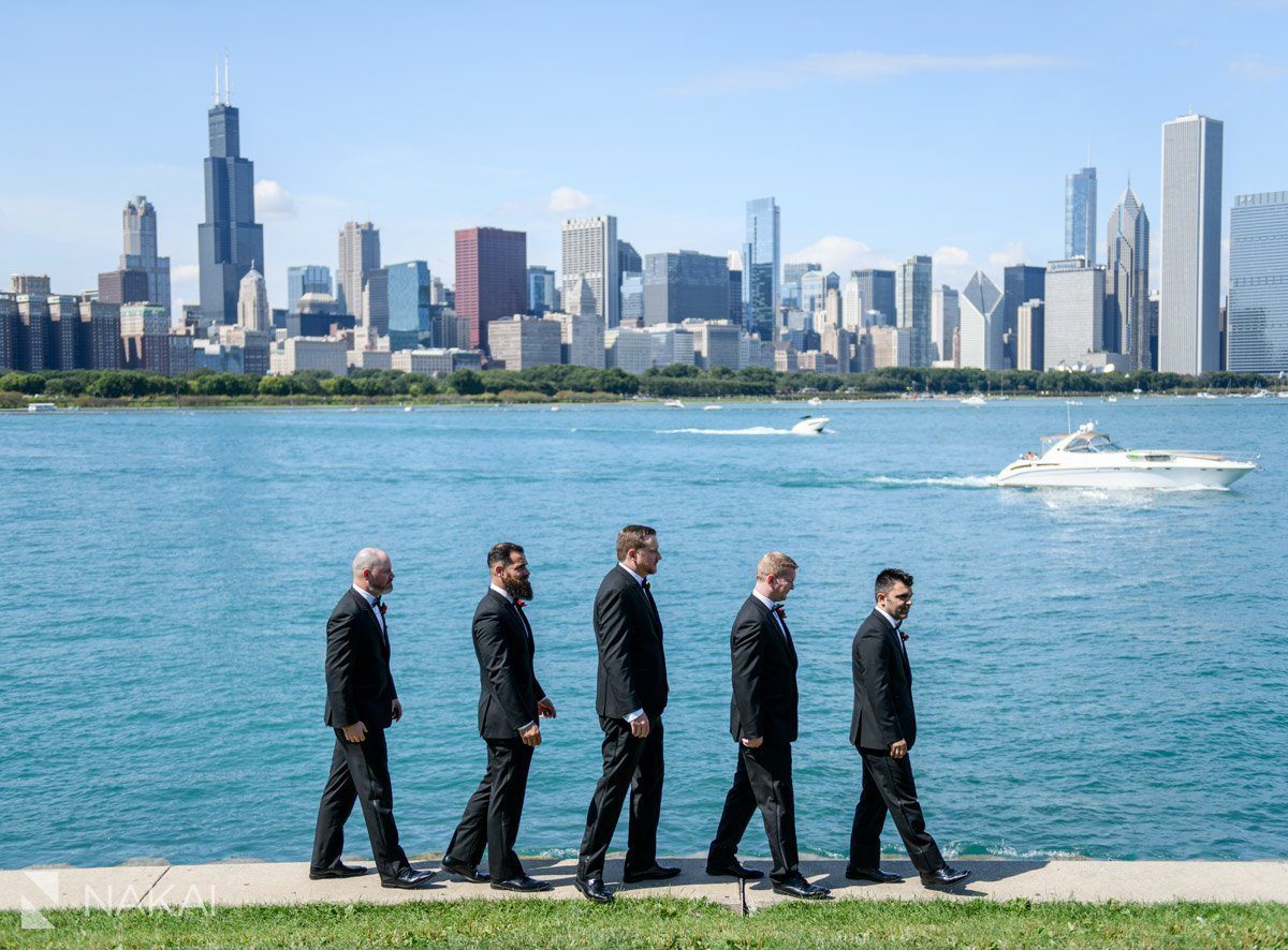 adler planetarium wedding photos bridal party