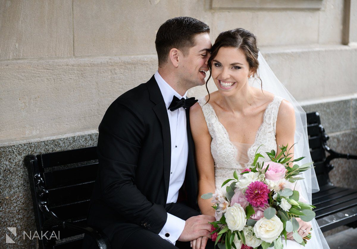 chicago ambassador wedding photographer bride groom lobby