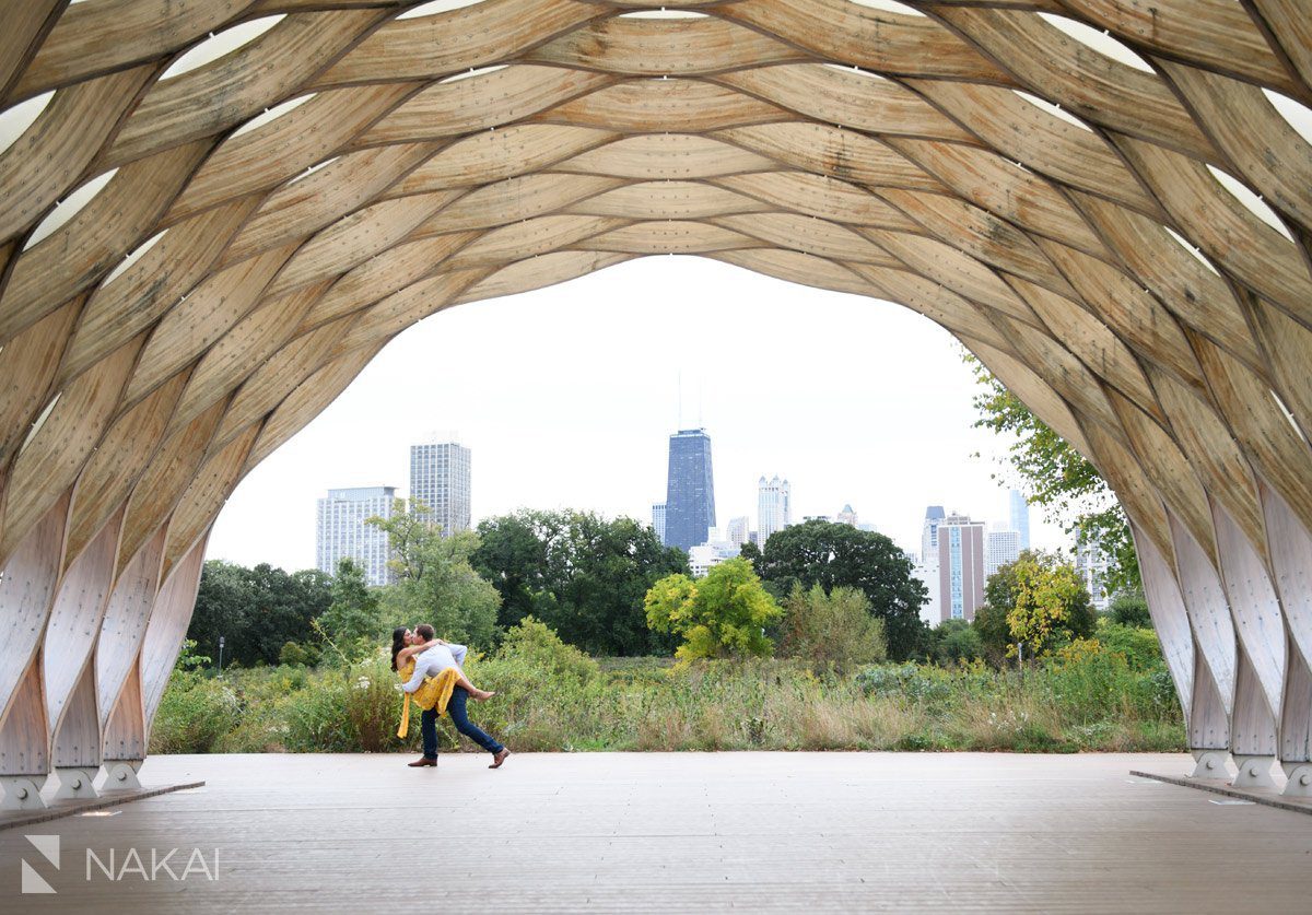best chicago engagement photo honeycomb Lincoln park south pond