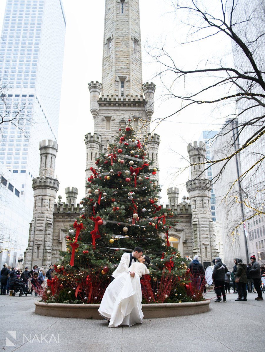 winter chicago wedding pictures luxury bride groom