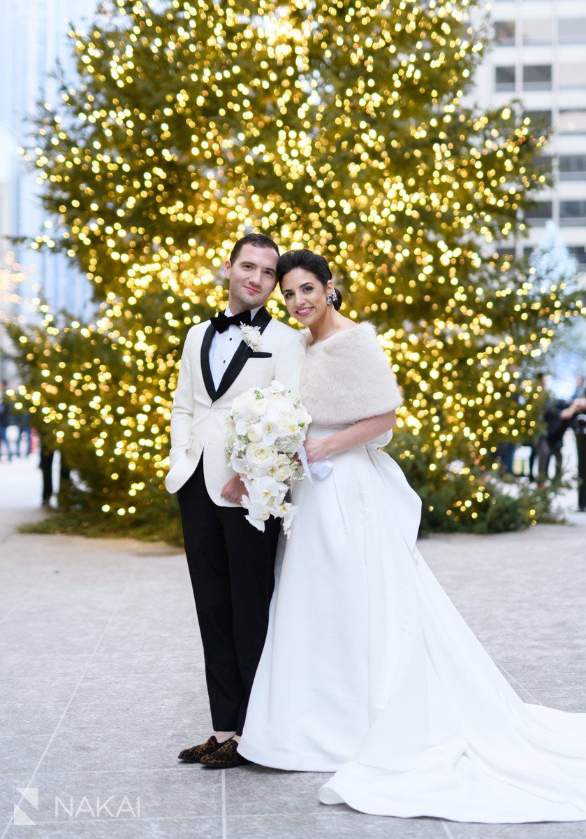 winter chicago wedding photos luxury bride groom