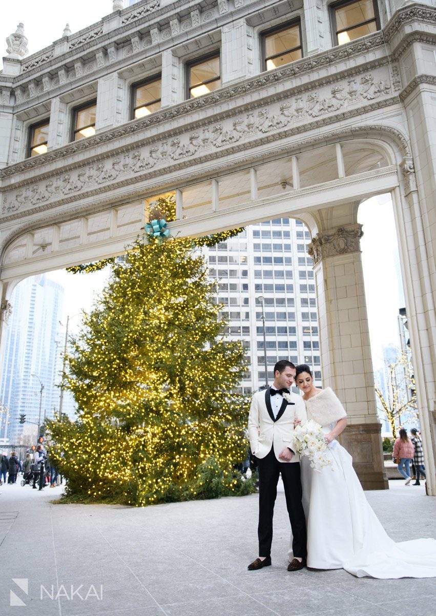 winter chicago wedding pictures luxury bride groom