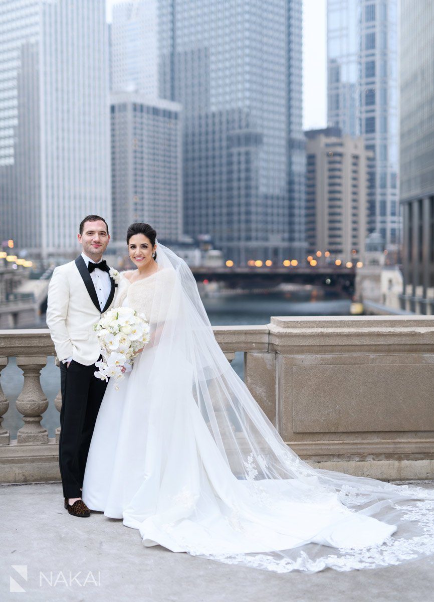 winter chicago wedding photos luxury bride groom