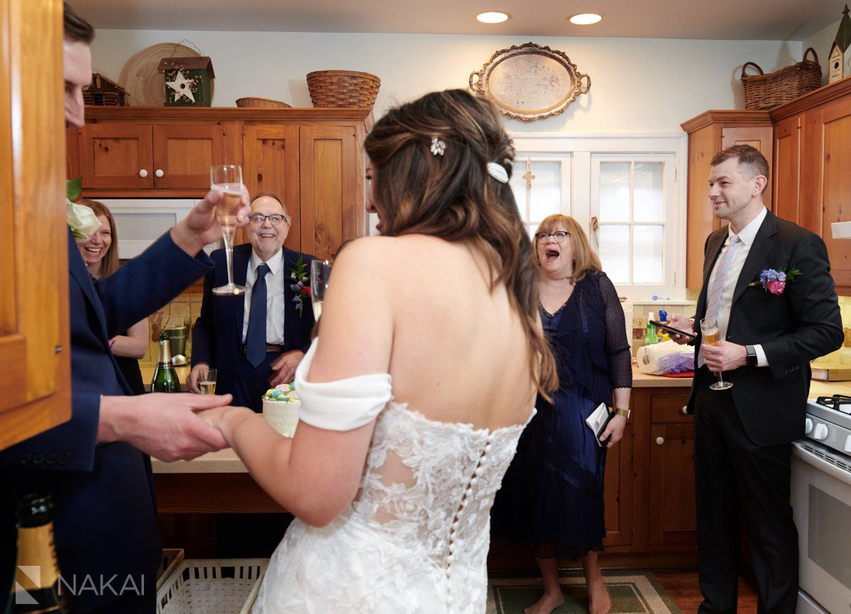 covid 19 wedding photos house reception kitchen