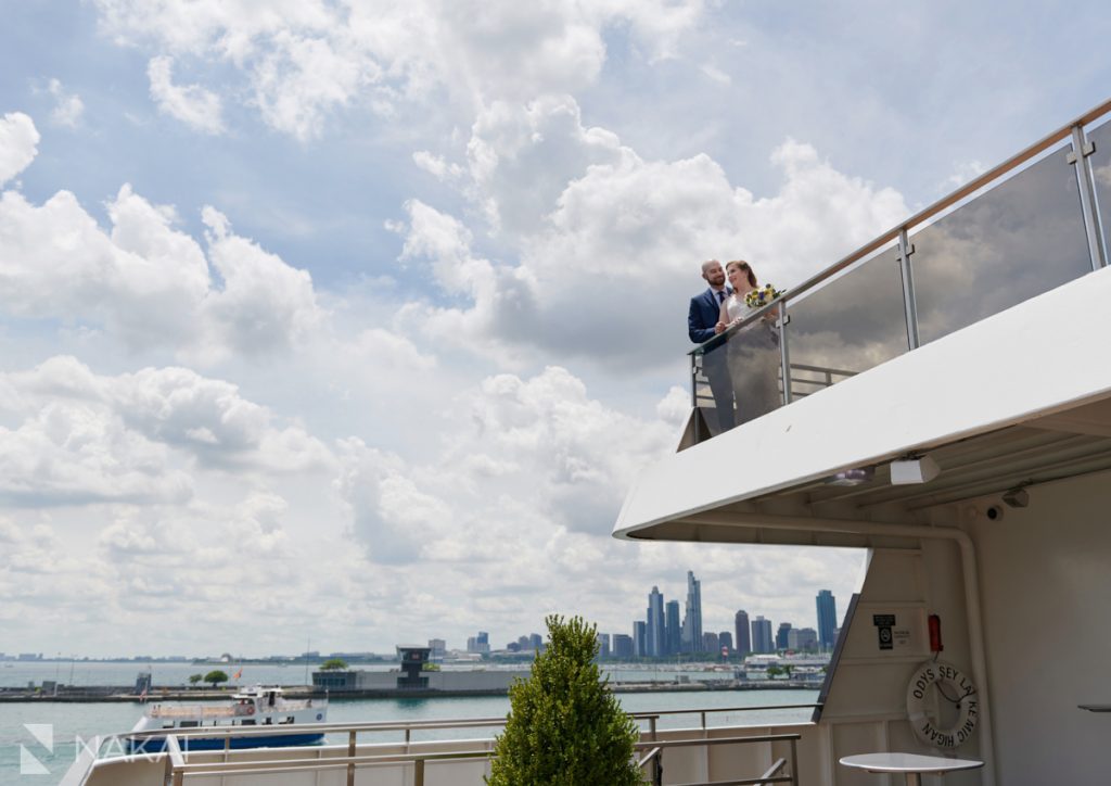 micro wedding photos chicago boat navy pier