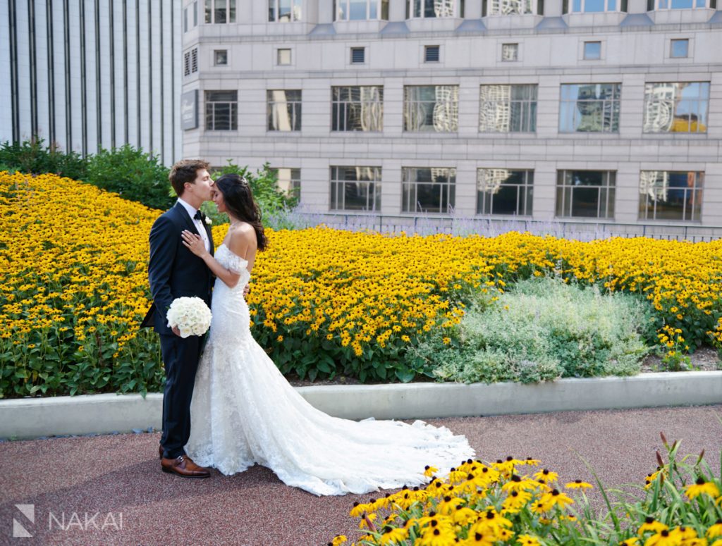 covid wedding photographer chicago Radisson blu outdoor rooftop