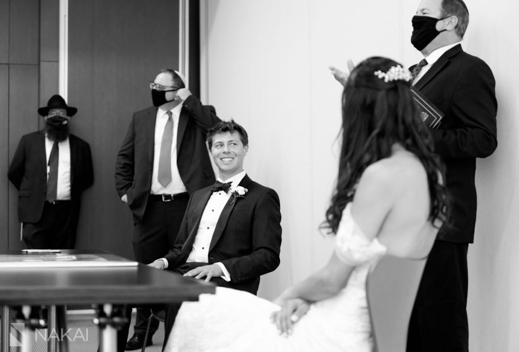 chicago covid wedding photographer indoor ceremony Radisson blu 