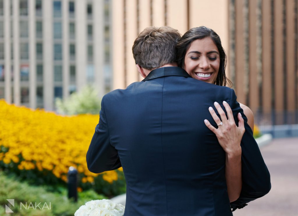 chicago covid wedding photographer Radisson blu outdoor rooftop