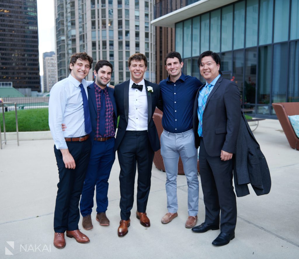 chicago Radisson blu covid wedding photographer outdoor rooftop