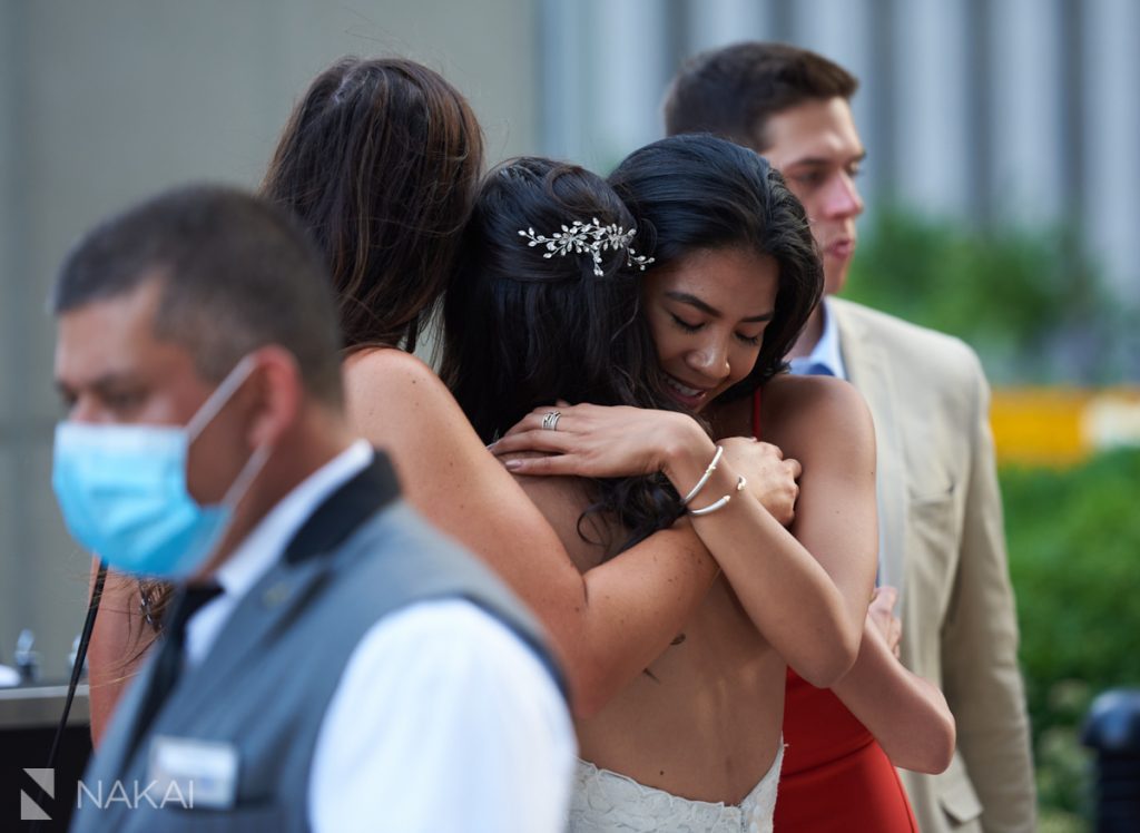 chicago Radisson blu covid wedding photographer outdoor rooftop