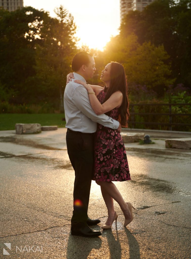 chicago engagement photo asian couple Lincoln Park