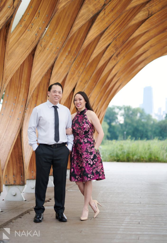 chicago engagement pictures asian couple Lincoln Park