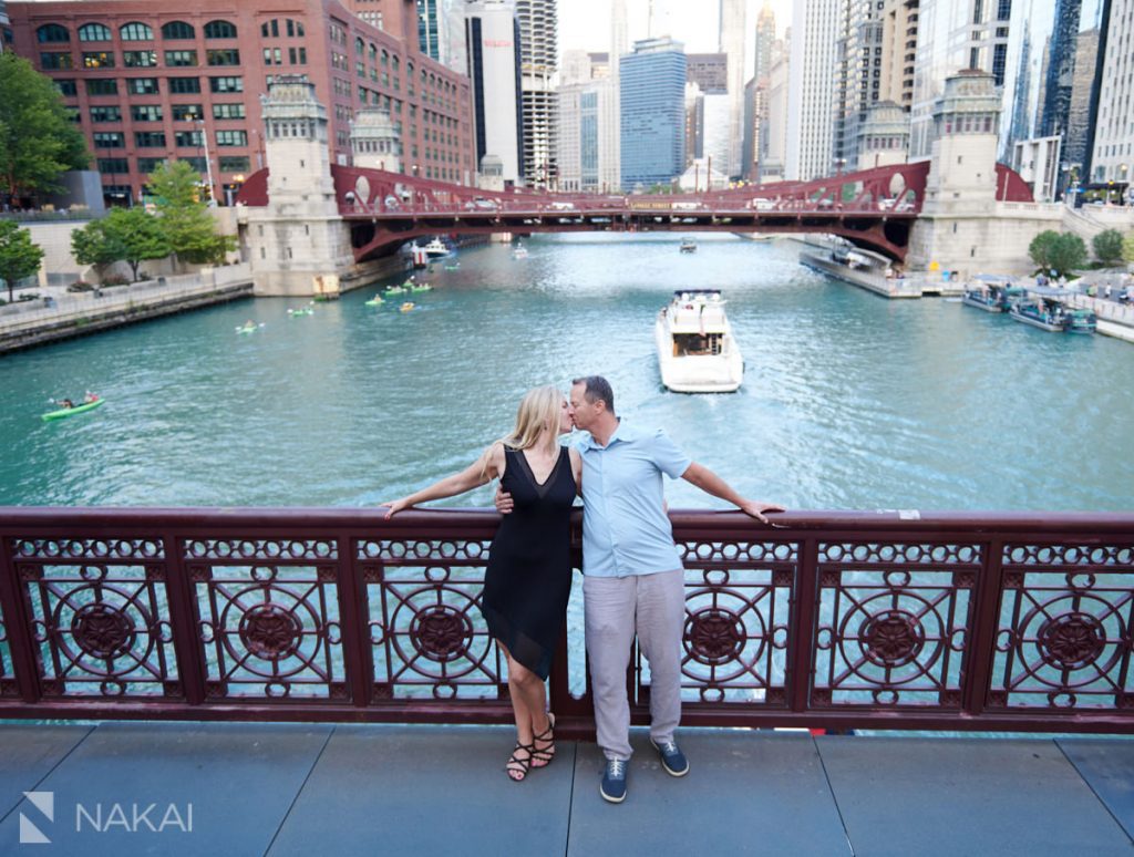 chicago riverwalk engagement photos proposal
