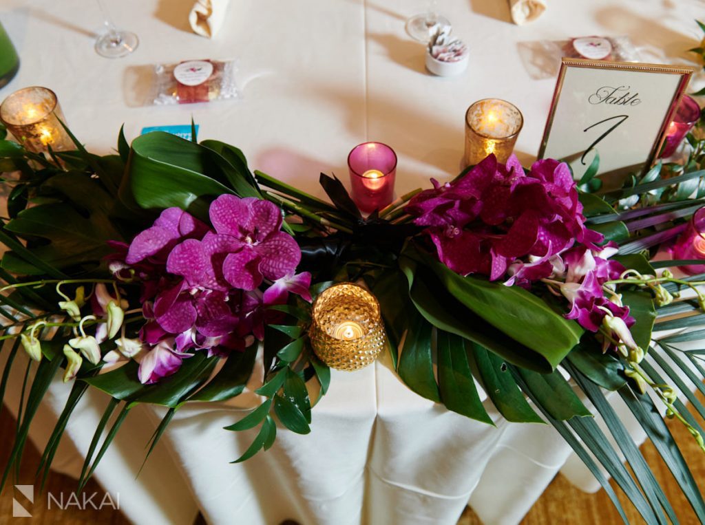 Hawaiian themed wedding photos decor oak brook Hyatt lodge